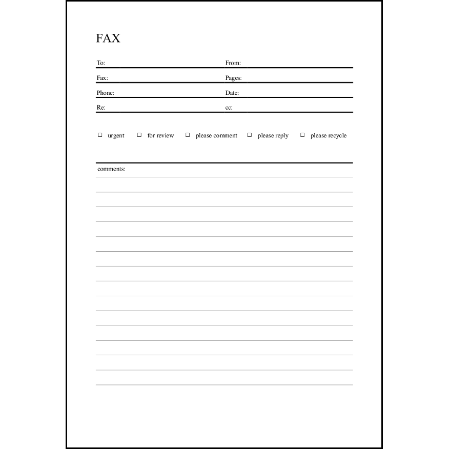 fax cover 21 ファックス送付状 ビジネス 無料テンプレート