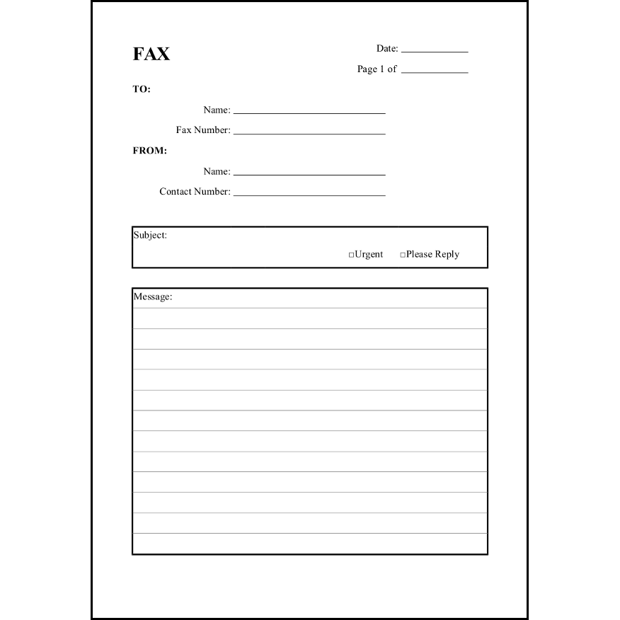 fax cover sheet libreoffice