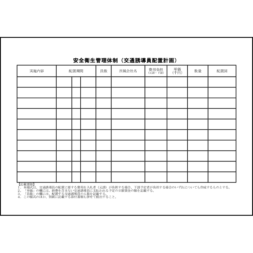 安全衛生管理体制(交通誘導員配置計画)11