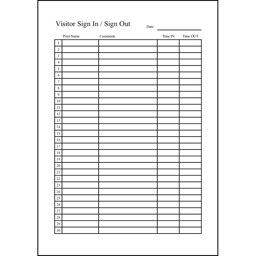 Visitor Sign In / Sign Out14
