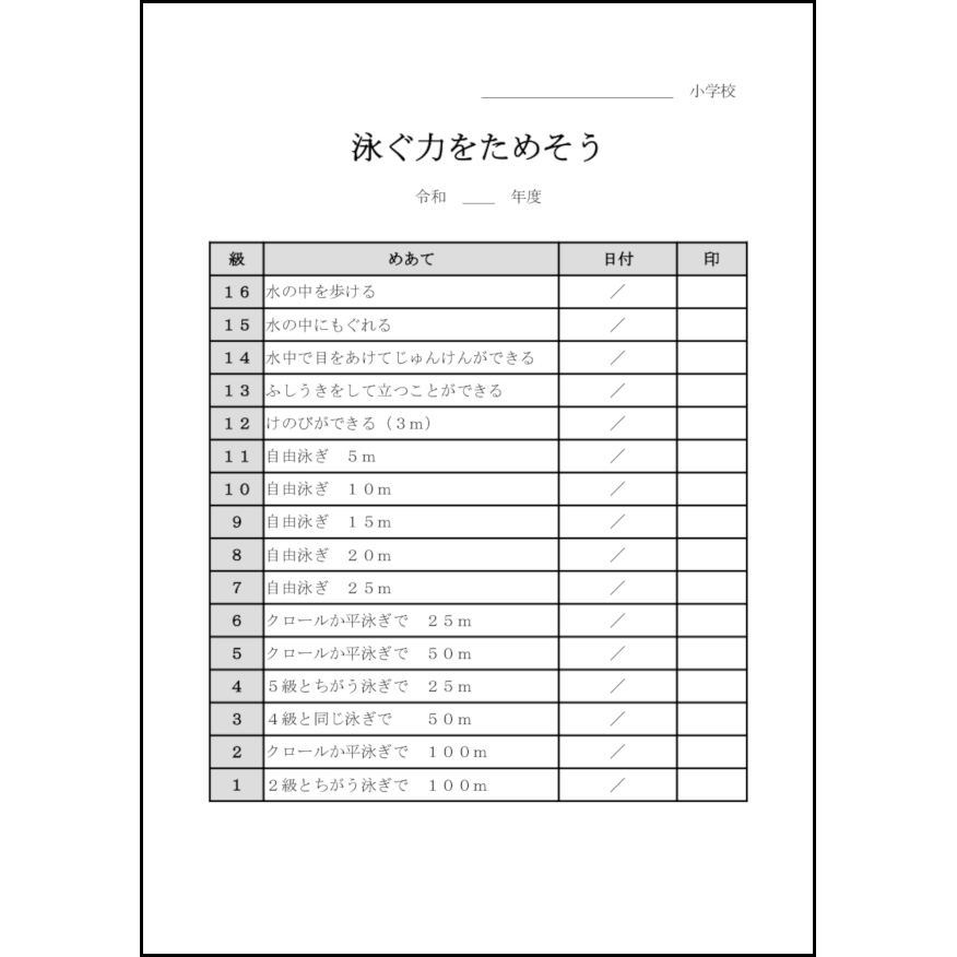 泳ぐ力をためそう6 LibreOffice