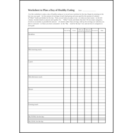 Worksheet to Plan a Day of Healthy Eating15 LibreOffice