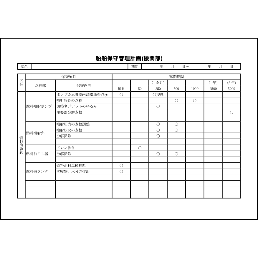 船舶保守管理計画(機関部)2 LibreOffice