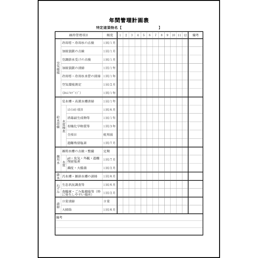 年間管理計画表15 LibreOffice